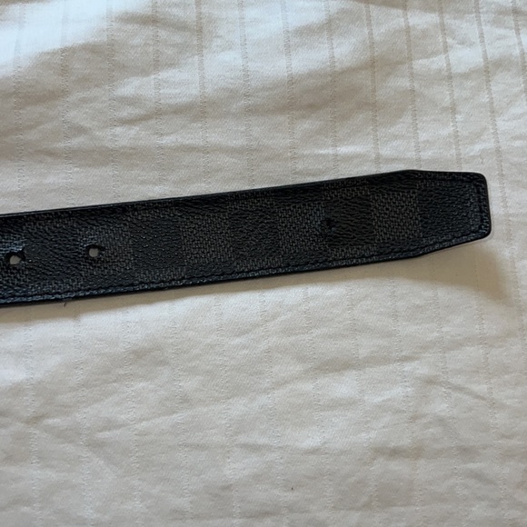 Louis Vuitton Mens DAMIER GRAPHITE CANVAS AUTHENTIC BELT size 38 - Picture 7 of 8